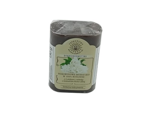 Mydło naturalne borowinowe Delikatna Biała Piwonia BIO w 100% roślinne 130 g Uzdrowisko Busko-Zdrój